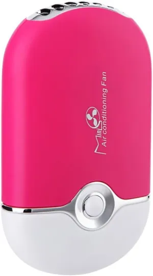 ThreeH Portable Mini Personal Fan Handheld USB Rechargeable Bladeless Air Conditioner Mute Electric Built-in Li-ion Battery Powered Desk Cooling Fan H-F015Pink