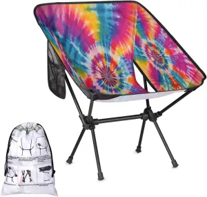 Tie Dye Style Folding Camping Chair Lightweight Camping Chairs for Adults Portable Outdoor Camp Chair Supports 176 Lbs