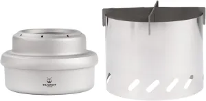 Titanium Ultralight Alcohol Multifuel Stove With Windshield & Cross Stand - For Camping, Backpacking, & Hiking With Drawstring Case (Alcohol Stove with Wind Shield)