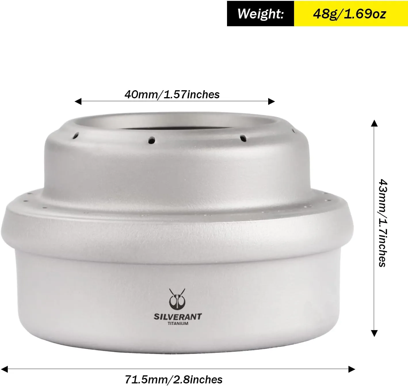 Titanium Ultralight Alcohol Multifuel Stove With Windshield & Cross Stand - For Camping, Backpacking, & Hiking With Drawstring Case (Alcohol Stove with Wind Shield)