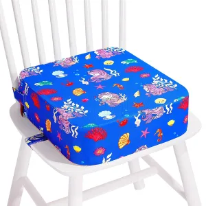 Toddler Booster Seat for Kitchen Chair, Non-Slip Kids Dining Table Booster Seat with Adjustable Safer Straps, Portable Baby Eating Travel Camping Increasing Cushion