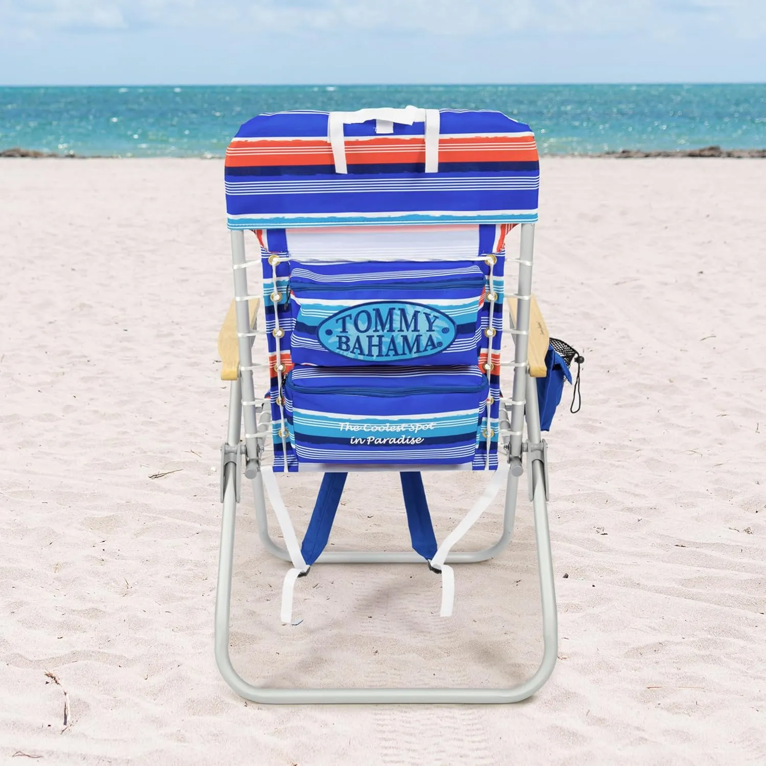 Tommy Bahama 2-Pack Hi-Boy 17" Seat Height 4-Position Lace-Up Suspension Folding Backpack Beach Chair