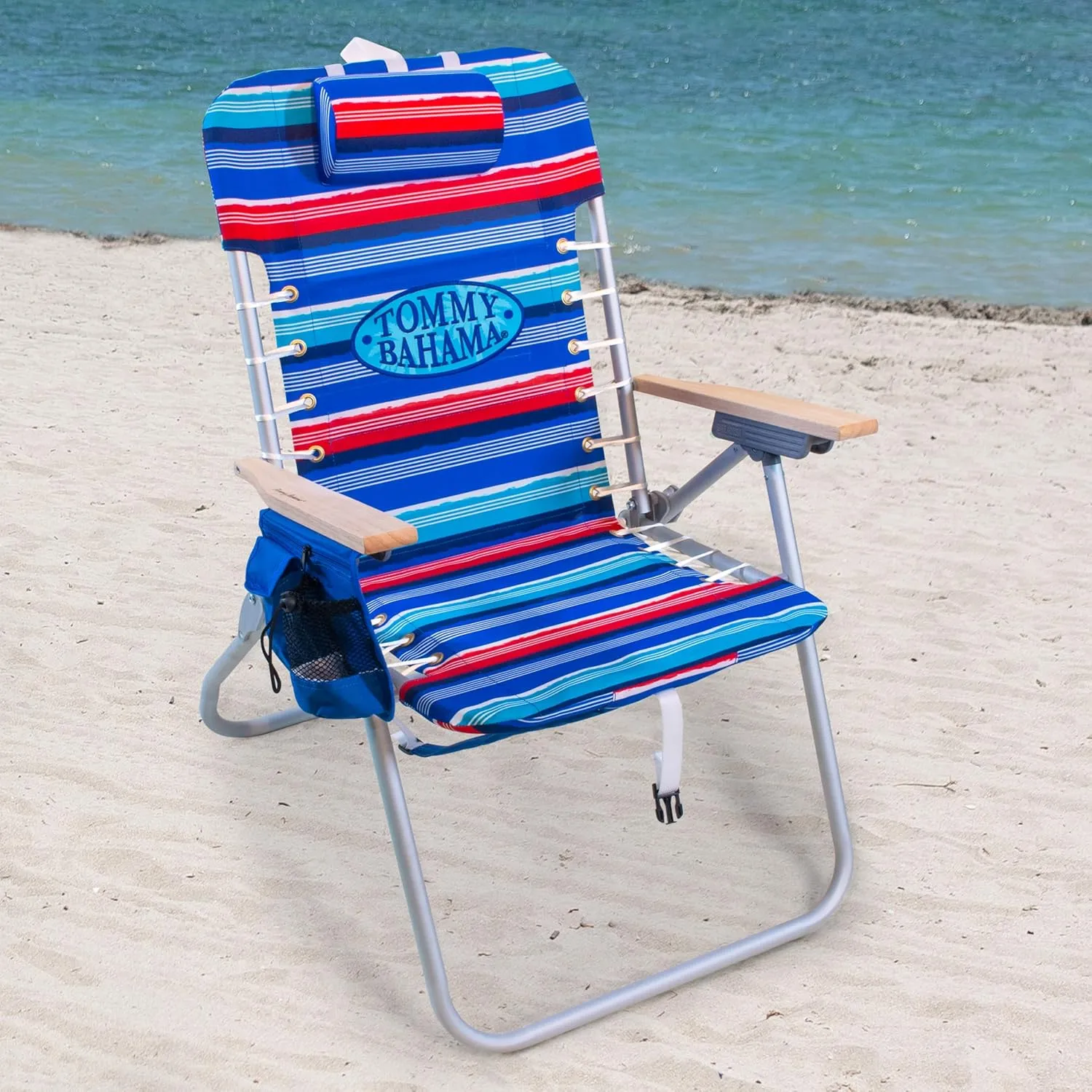 Tommy Bahama 2-Pack Hi-Boy 17" Seat Height 4-Position Lace-Up Suspension Folding Backpack Beach Chair