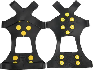Topyond 10 Steel Teeth Snow Climbing Crampons, Anti Slip Shoe Spikes, TPE and Steel, Compact and Lightweight Snow Shoe Spikes, for Hiking, Mountaineering Outdoor Activities (L)