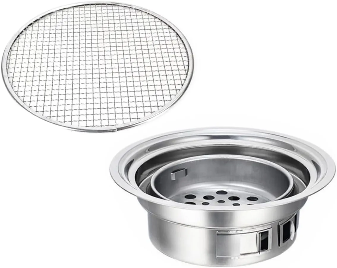 Totority Portable Barbecue Grill Korean Style Bbq Stove Compact Outdoor Grill Charcoal Grilling Tools