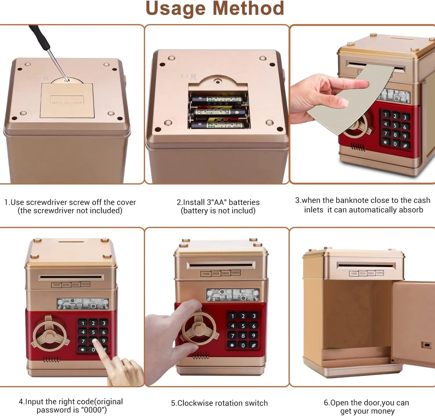 Toy Piggy Bank, Electronic Password Saving Box Gift for Kids
