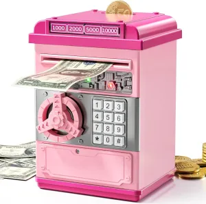 Toy Saving Bank for Kids 3 4 5 6 7 8 9 10 Years Old - Electronic Cash Coin Saving Bank with Password Protection, Girl Toys, Birthday Toy for Kids 6-8