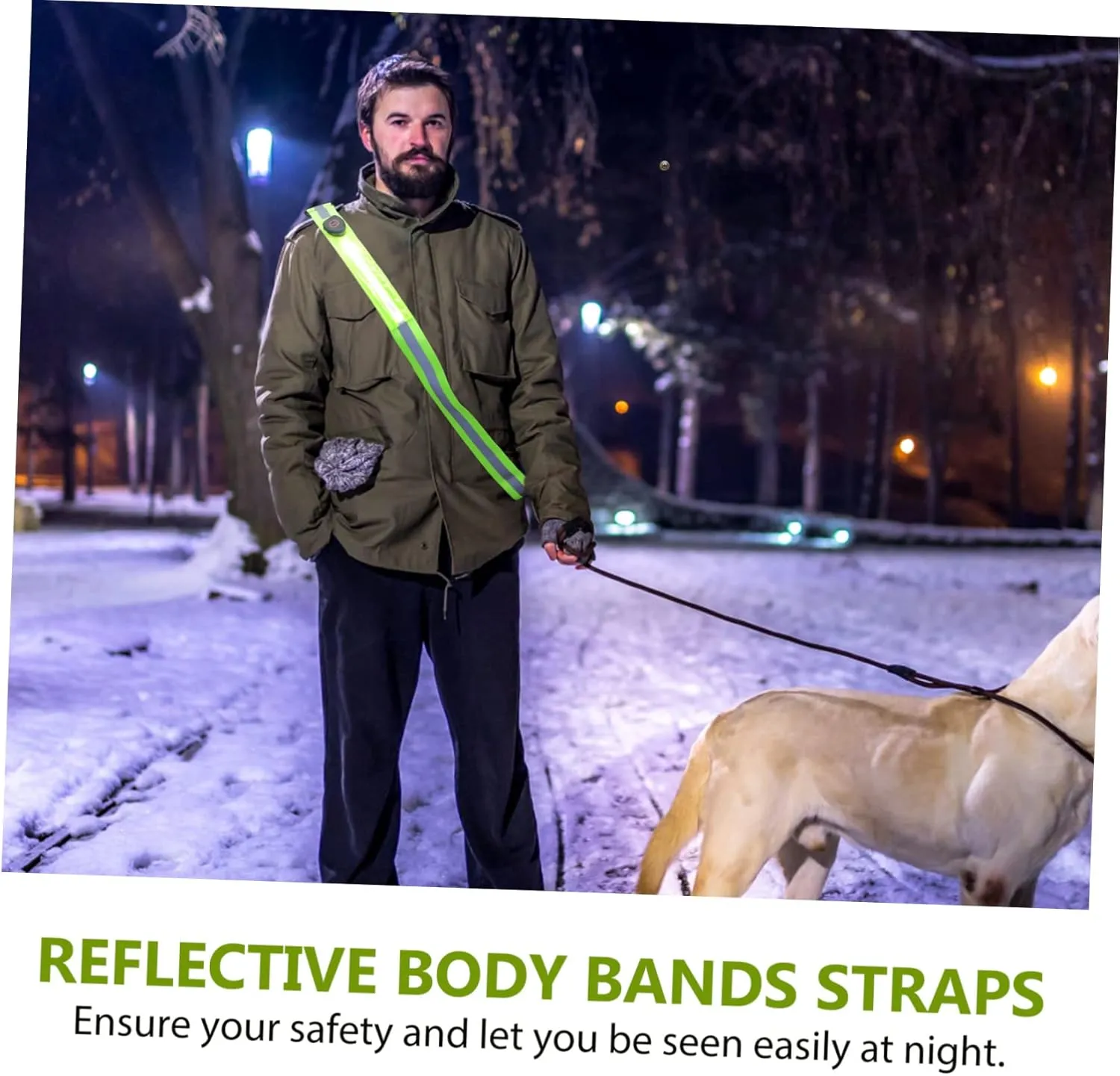 TOYANDONA Reflective Running Belt for Night Activities Rechargeable LED Strap for Hiking Cycling Walking