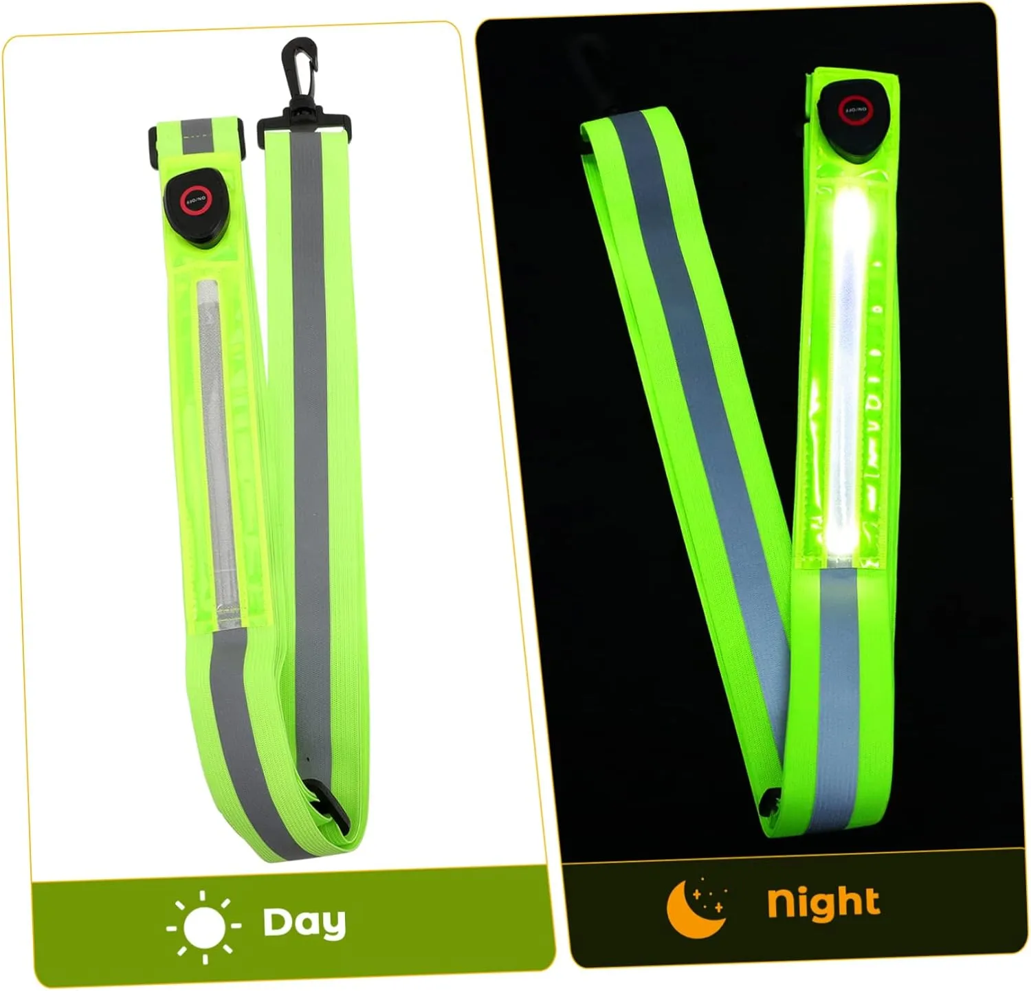 TOYANDONA Reflective Running Belt for Night Activities Rechargeable LED Strap for Hiking Cycling Walking