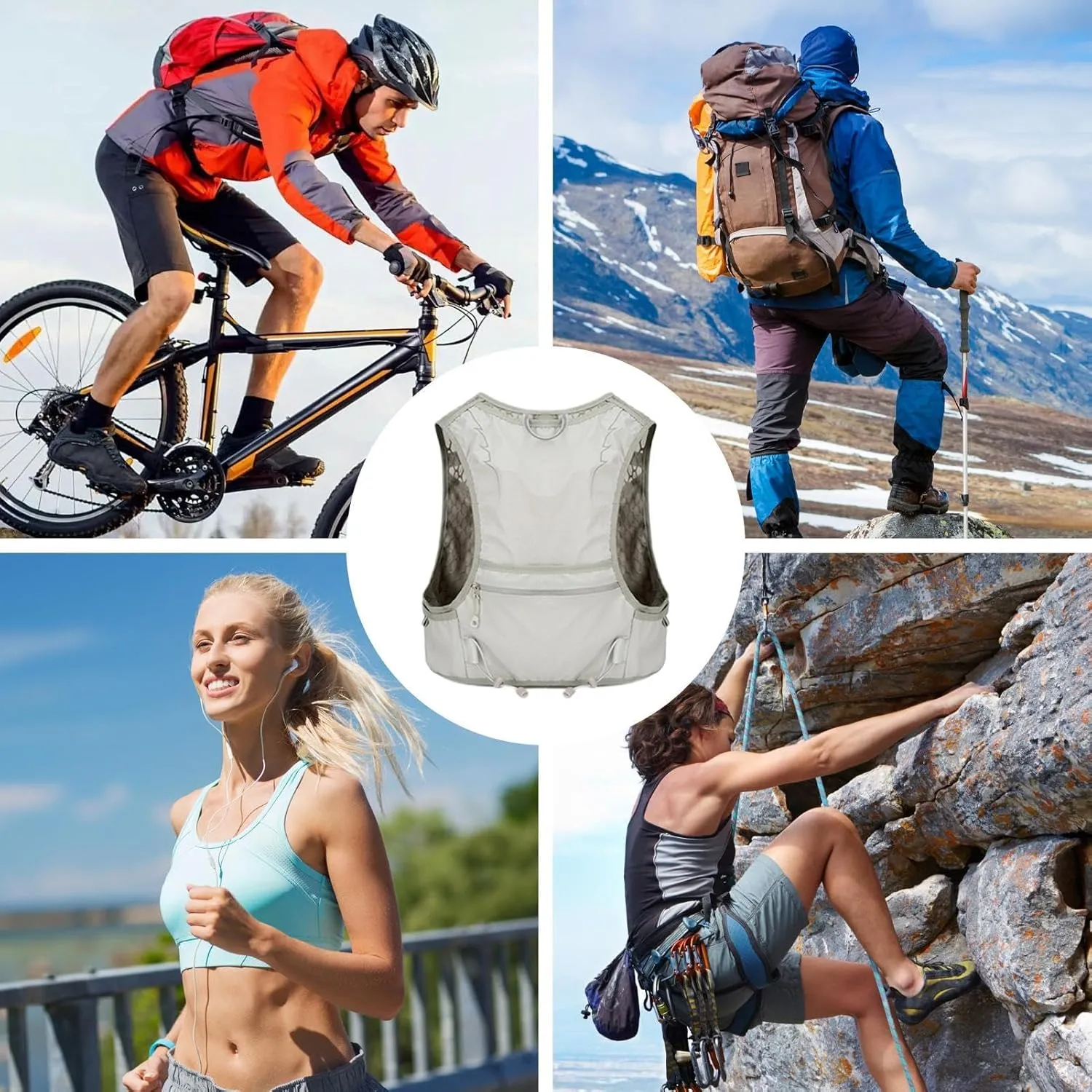 Trail Running Backpack - Leakproof Hydration Bladder Daypack | Lightweight Insulated Pack Vest for Men Women Running Hydration Pack Breathable for Hiking Trail Running