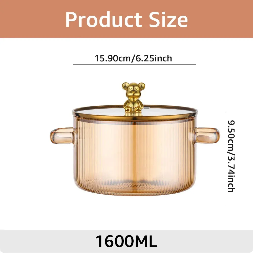 Transparent Glass Soup Pot With Lid Cooking Pot