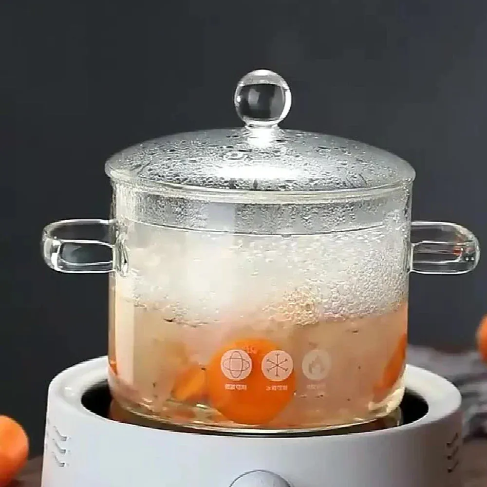 Transparent Glass Soup Pot With Lid Cooking Pot