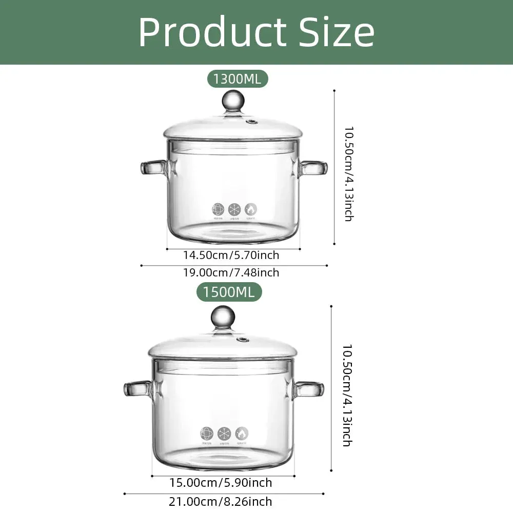 Transparent Glass Soup Pot With Lid Cooking Pot