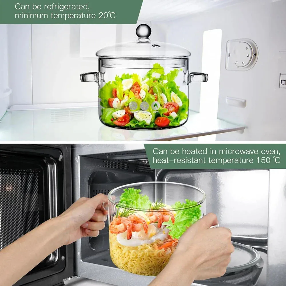 Transparent Glass Soup Pot With Lid Cooking Pot