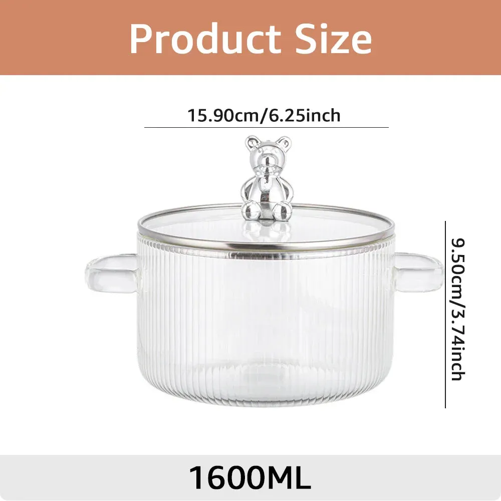Transparent Glass Soup Pot With Lid Cooking Pot