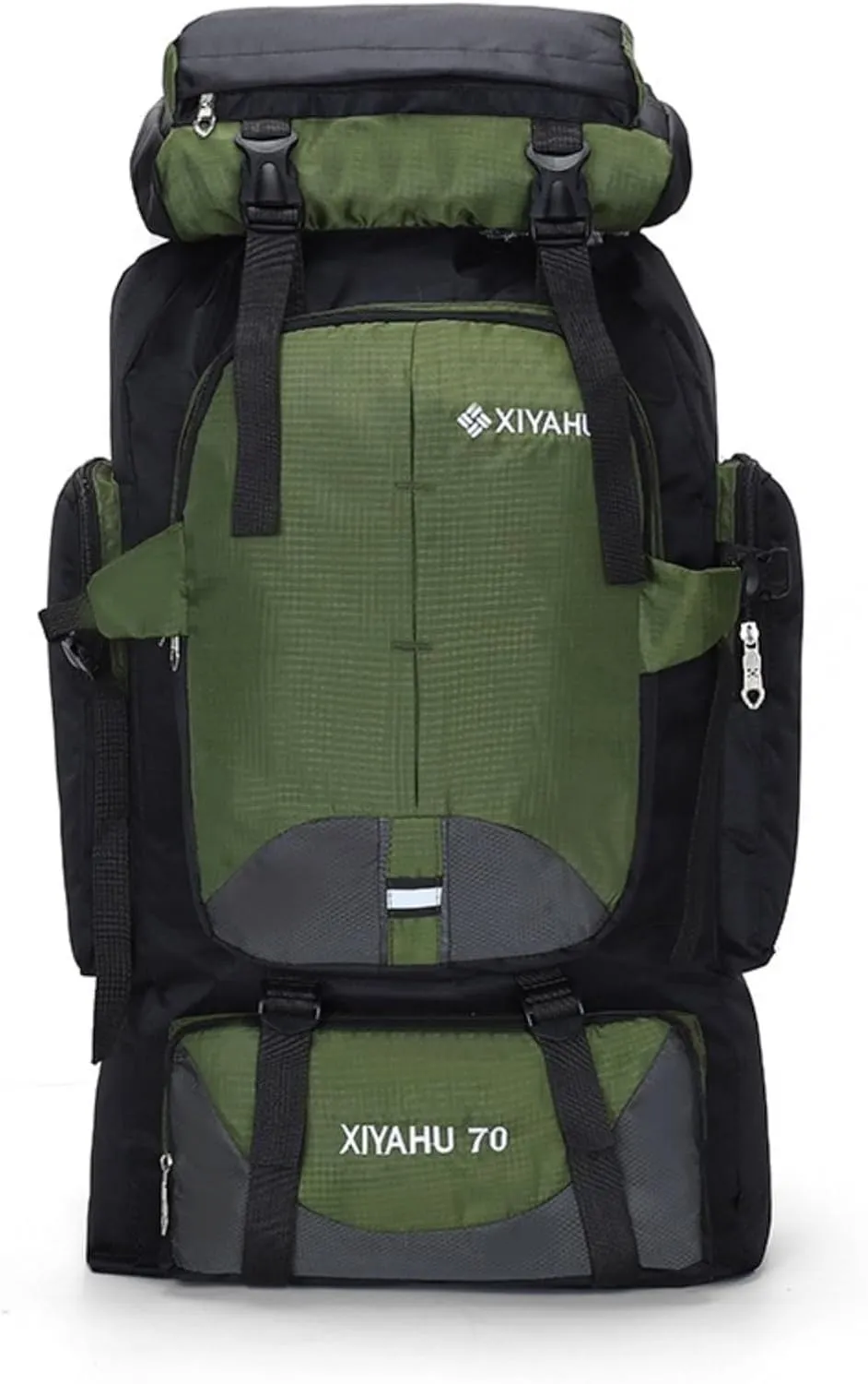Travel Backpack 70L Rucksack for Men Women Camping Hiking Backpack Nylon Waterproof Backpacks Lightweight Bags (Green)