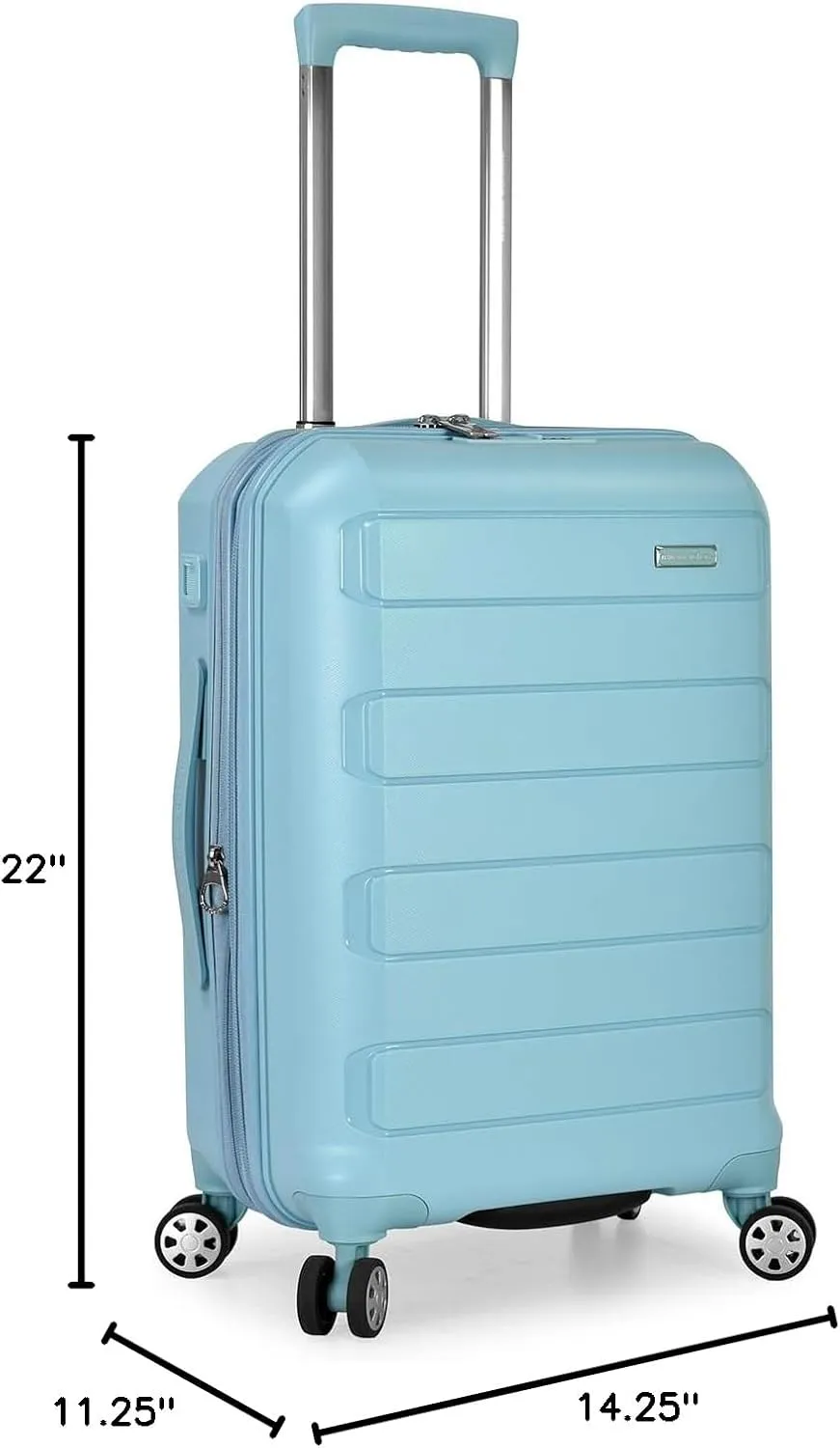 Traveler's Choice Pagosa Indestructible Hardshell Expandable Spinner Luggage, Baby Blue, Carry-on