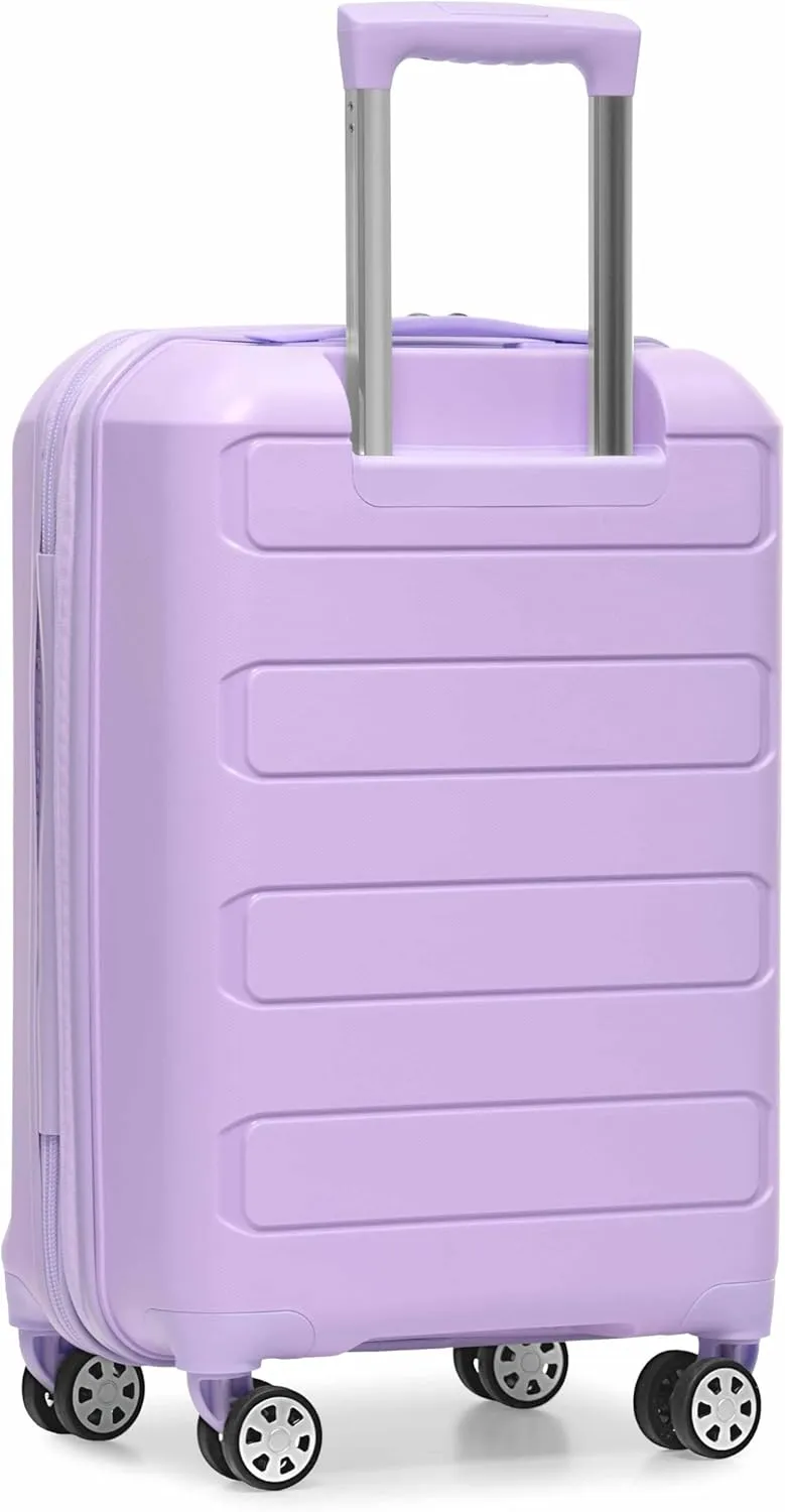 Traveler's Choice Pagosa Indestructible Hardshell Expandable Spinner Luggage, Lavender, 2 Piece Set