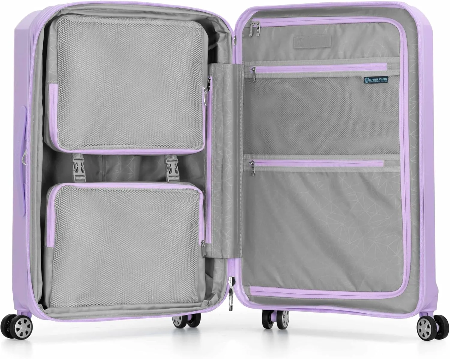Traveler's Choice Pagosa Indestructible Hardshell Expandable Spinner Luggage, Lavender, 2 Piece Set