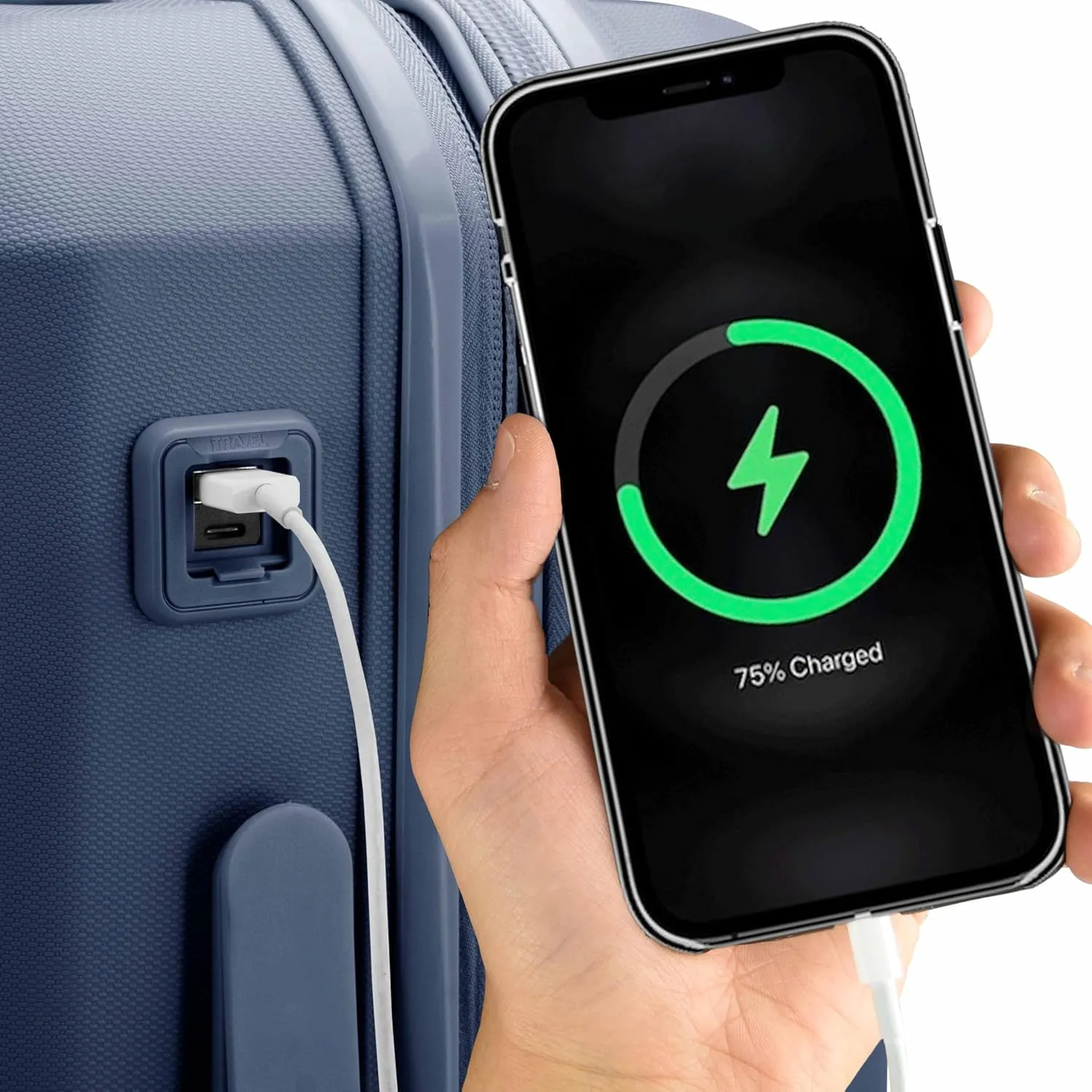 Traveler's Choice Pagosa Indestructible Hardshell Expandable Spinner Luggage, Navy, Carry-on