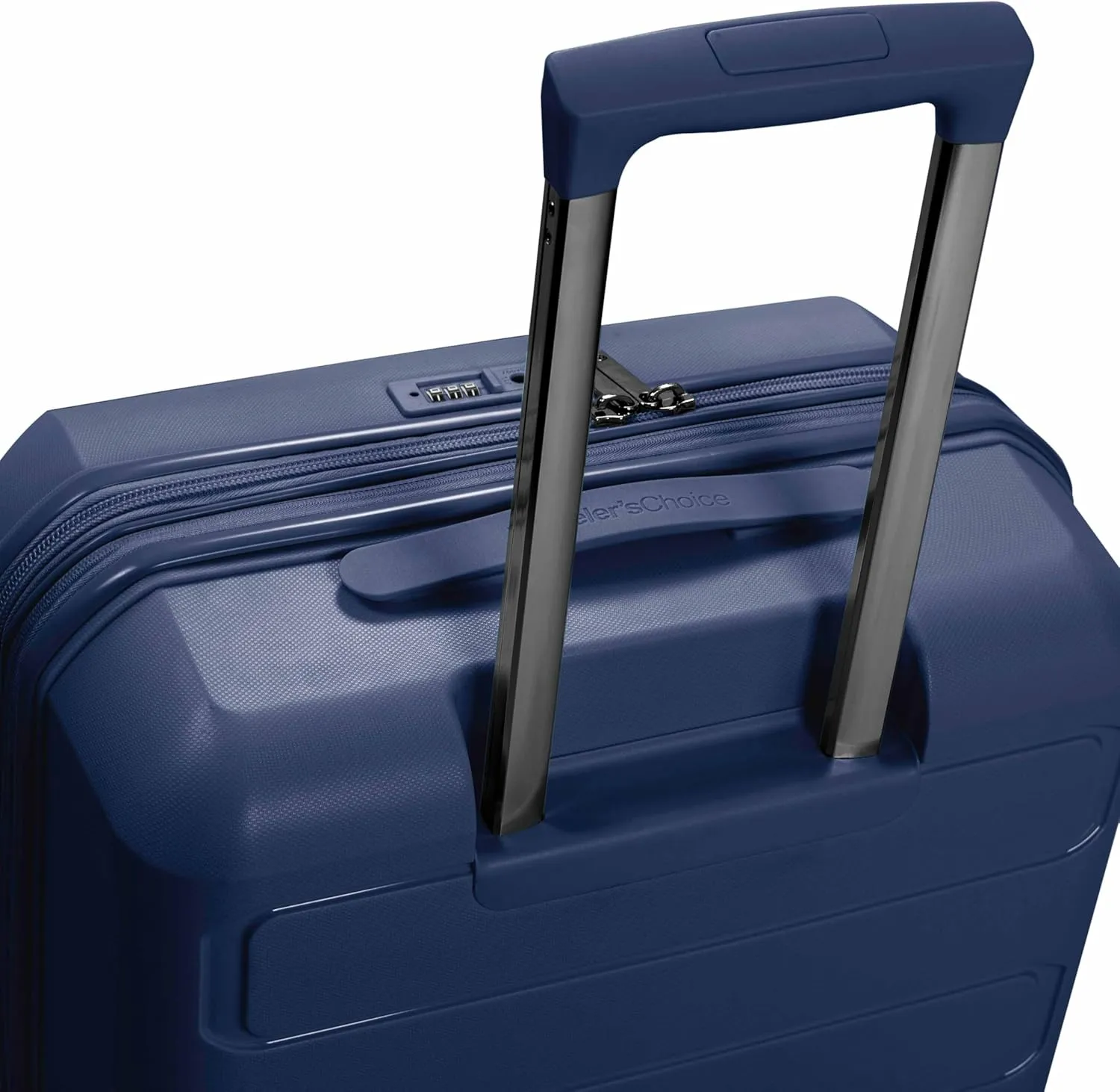 Traveler's Choice Pagosa Indestructible Hardshell Expandable Spinner Luggage, Navy, Carry-on