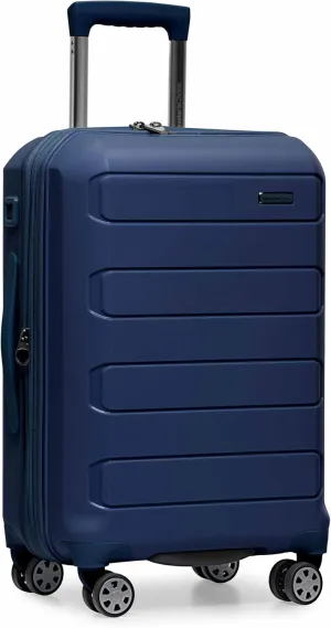 Traveler's Choice Pagosa Indestructible Hardshell Expandable Spinner Luggage, Navy, Carry-on