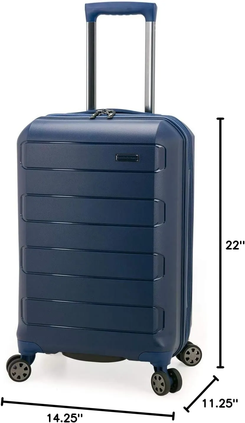 Traveler's Choice Pagosa Indestructible Hardshell Expandable Spinner Luggage, Navy, Carry-on