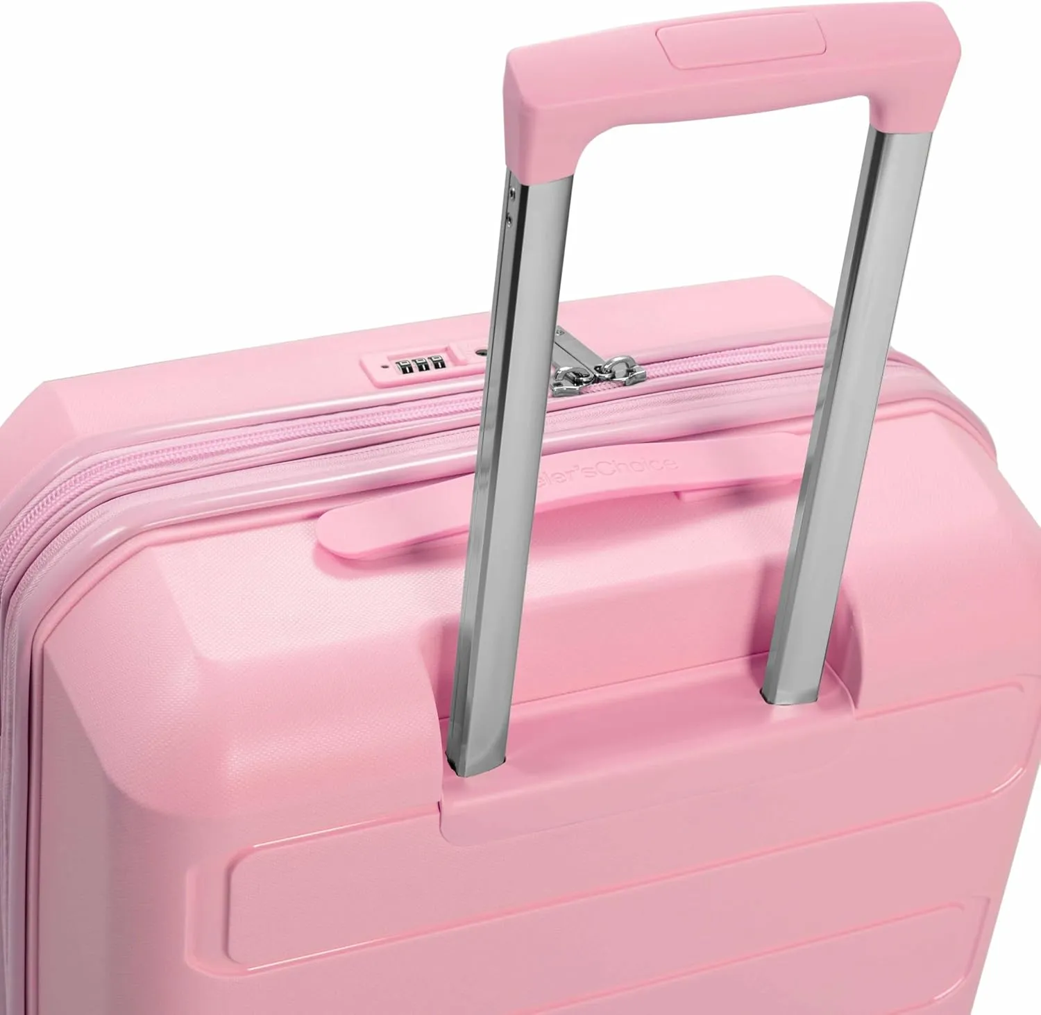 Traveler's Choice Pagosa Indestructible Hardshell Expandable Spinner Luggage, Pink, Carry-on