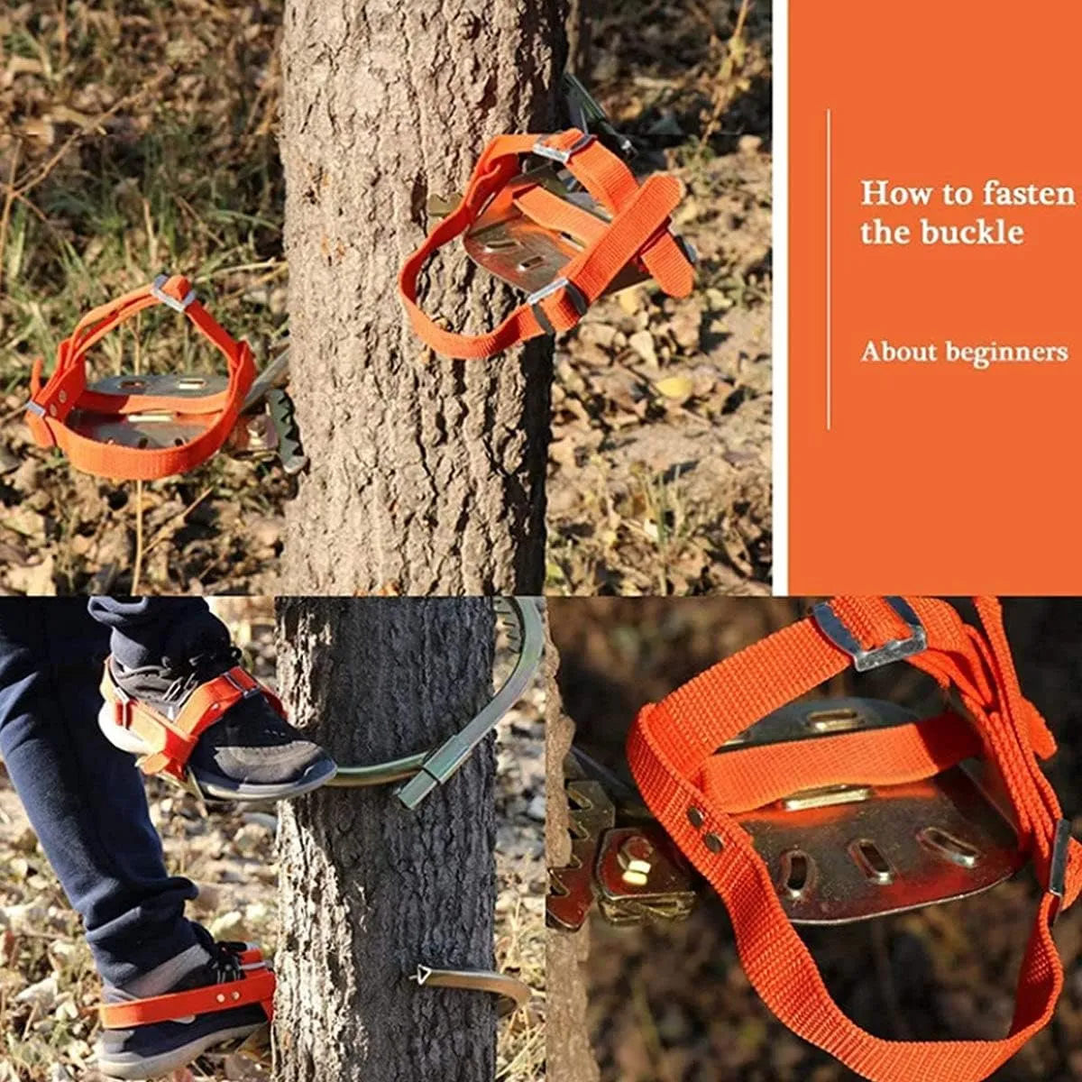 Tree Climbing Gear, Non-Slip Pole Climbing Spikes With Safety Harness, Electrician'S Foot Buckle, Tree Climbing Gear For Tree Work, Rust Protection, Wear-Resistant, Easy To Pick Fruits,250Model