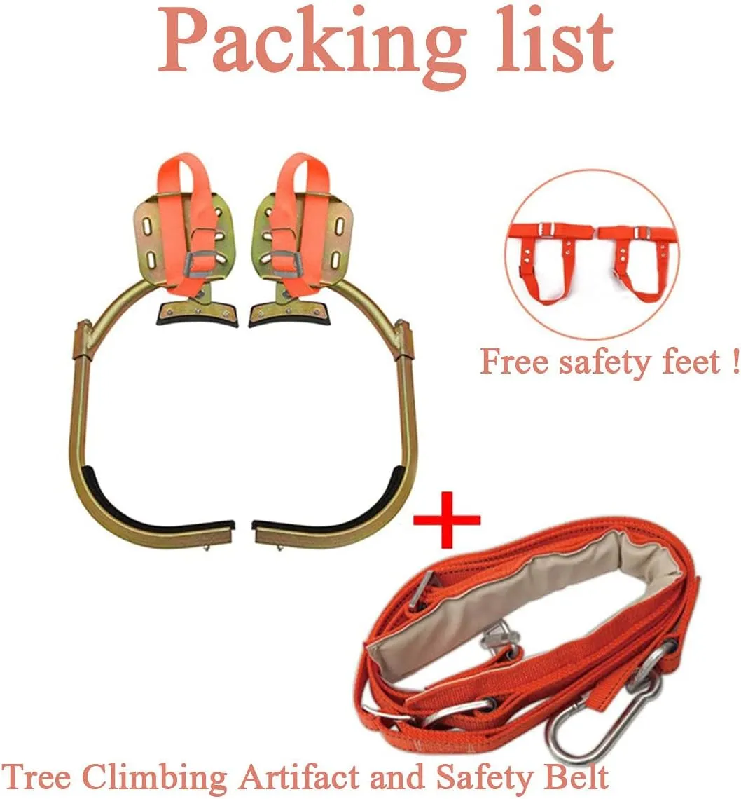 Tree Climbing Gear, Non-Slip Pole Climbing Spikes With Safety Harness, Electrician'S Foot Buckle, Tree Climbing Gear For Tree Work, Rust Protection, Wear-Resistant, Easy To Pick Fruits,250Model
