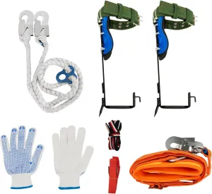 Tree Climbing Spikes Set, 220LBS Climbing Gear with Adjustable Straps, Tree Climbing Equipment withNon-Slip Pedals & Safety Rope for Arborists, Hunters, Outdoor Enthusiasts
