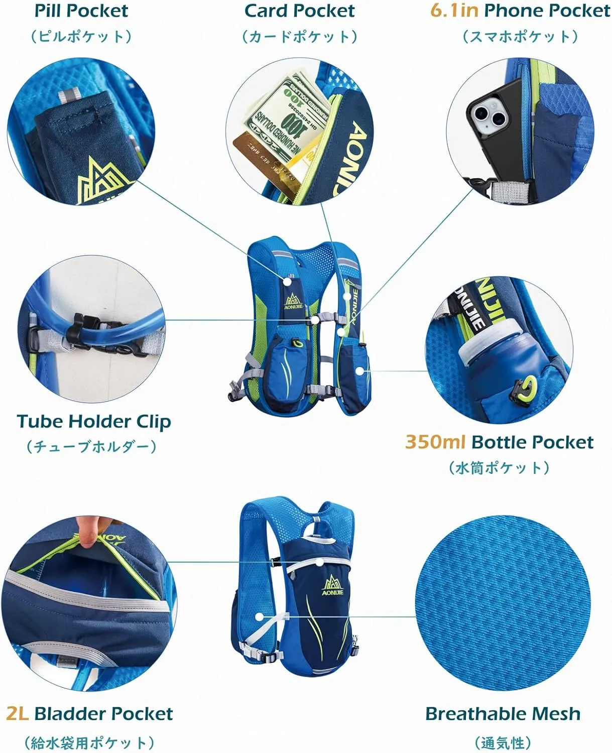 TRIWONDER Running Hydration Vest Water Pack Backpack for Women Men 5.5L 5L Runner Trail Race Marathon Cycling Hiking Jogging