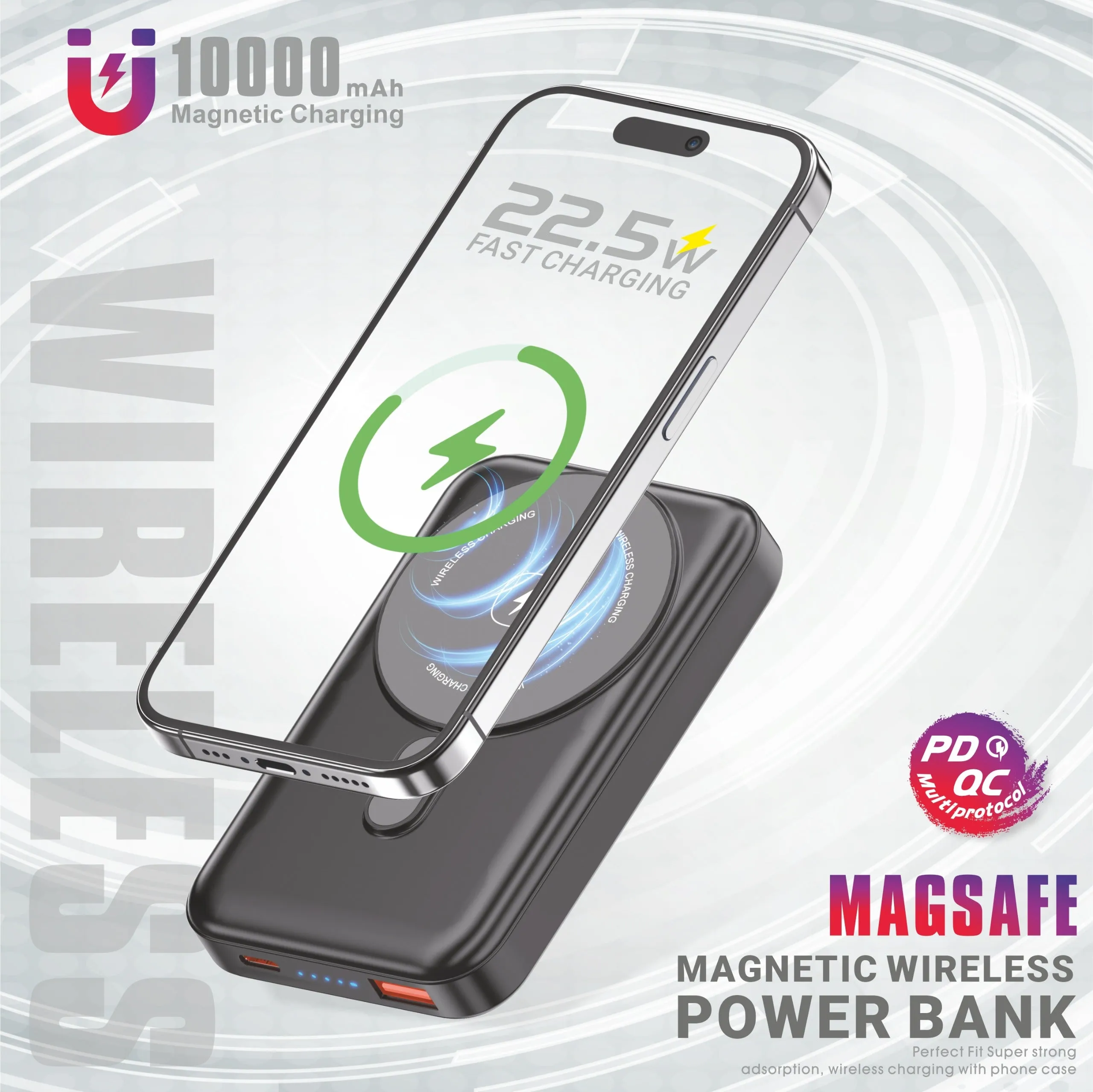 U&i Empire Series 10K mAh Battery Capacity Power Bank | 15W Magsafe Wireless Charging