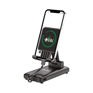 U&i Office Series 10K mAh Battery Capacity Power Bank | 4 in 1 Power Bank with Mobile Holder