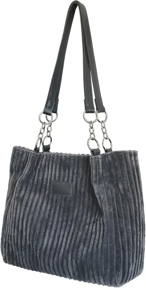 Ulisty Women Corduroy Tote Bag - Casual Shoulder Bag for Daily Shopping & Fashion