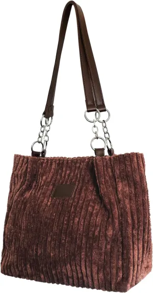 Ulisty Women Corduroy Tote Bag - Casual Shoulder Bag for Daily Shopping & Fashion