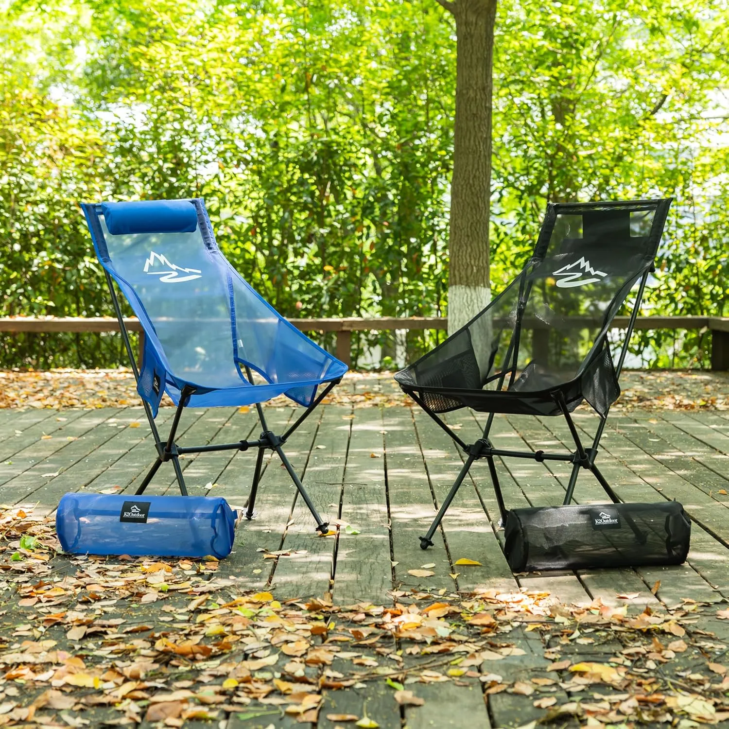 Ultra Lightweight High Back Folding Camping Chair with Carry Bag - Portable, Compact, and Sturdy for Outdoor Adventures, Beach, Fishing, Hiking, Picnic, Travel (Blue)