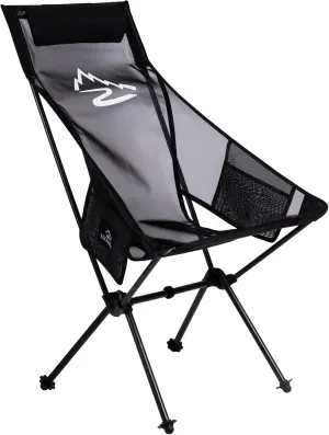 Ultra Lightweight High Back Folding Camping Chair with Carry Bag - Portable, Compact, and Sturdy for Outdoor Adventures, Beach, Fishing, Hiking, Picnic, Travel(Black)