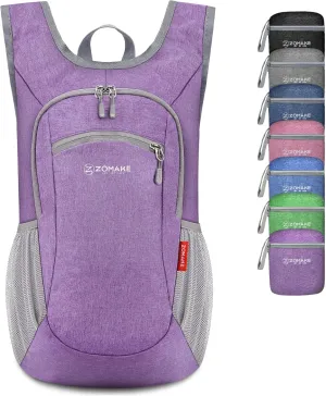 Ultra Lightweight Packable Backpack, 10L Small Daypack Light Foldable Backpacks Water Resistant Day Bag for Hiking (Light Purple)