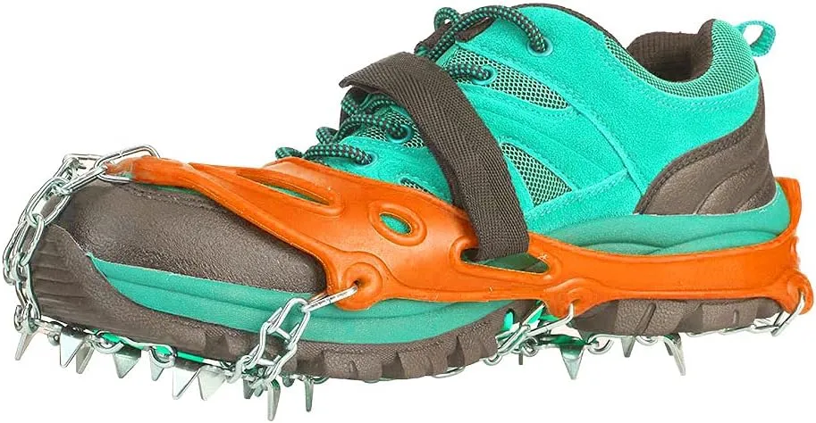 Universal 19 Teeth Slip Ice Cleat Shoe Grips Spikes Crampons for Hiking Climbing