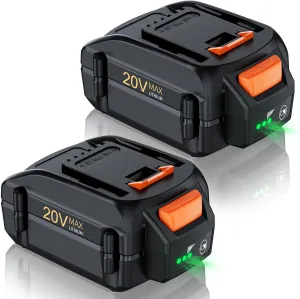 Upgraded 6.5Ah for Worx Battery 20V WA3525 for Worx 20V Max Power Share Battery WA3575 WA3520 WA3578 WA3674 WA3669 WG323 WG261 Lawn Mower Weed Eater Trimmer Blower Fan Lithium-ion