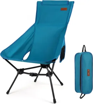 Upgraded Outdoor Camping Chair Portable Lightweight High Back Folding with Study Triangular Structure & 2-Sided Pocket for Outdoor Backpacking Hiking Travel Picnic Fishing DC