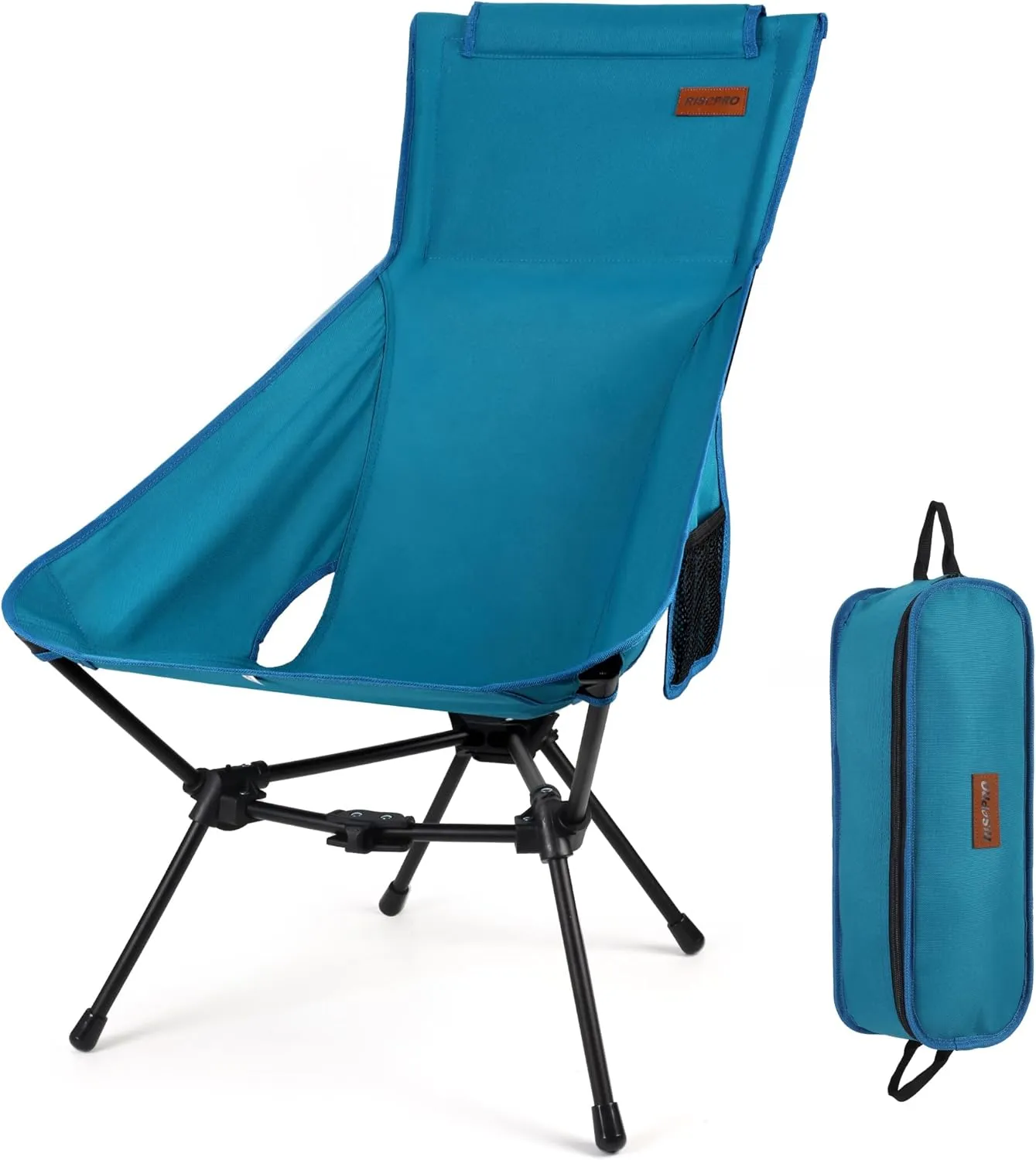 Upgraded Outdoor Camping Chair Portable Lightweight High Back Folding with Study Triangular Structure & 2-Sided Pocket for Outdoor Backpacking Hiking Travel Picnic Fishing DC