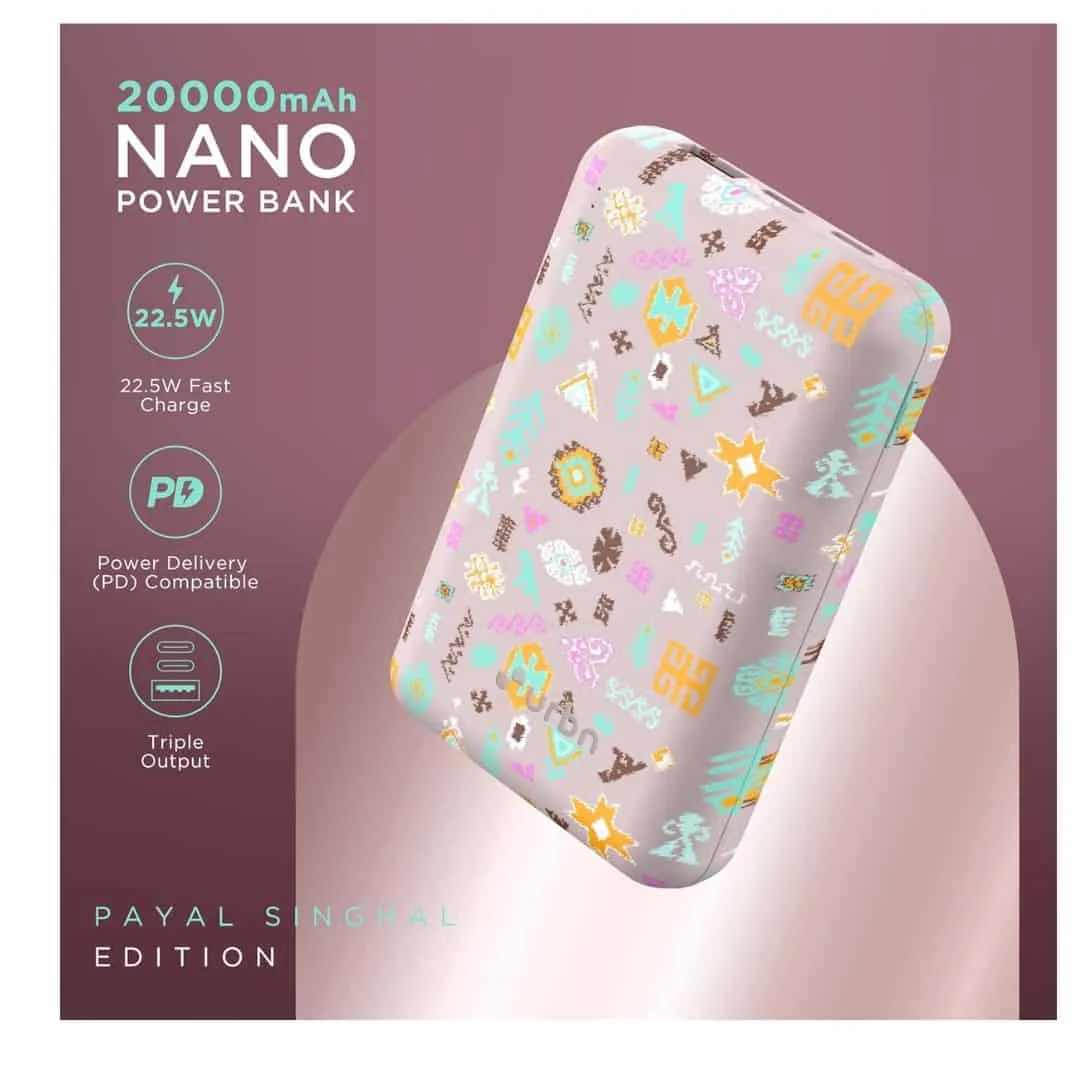 URBN X PAYAL Singhal 20000 mAh Power Bank (Pink)