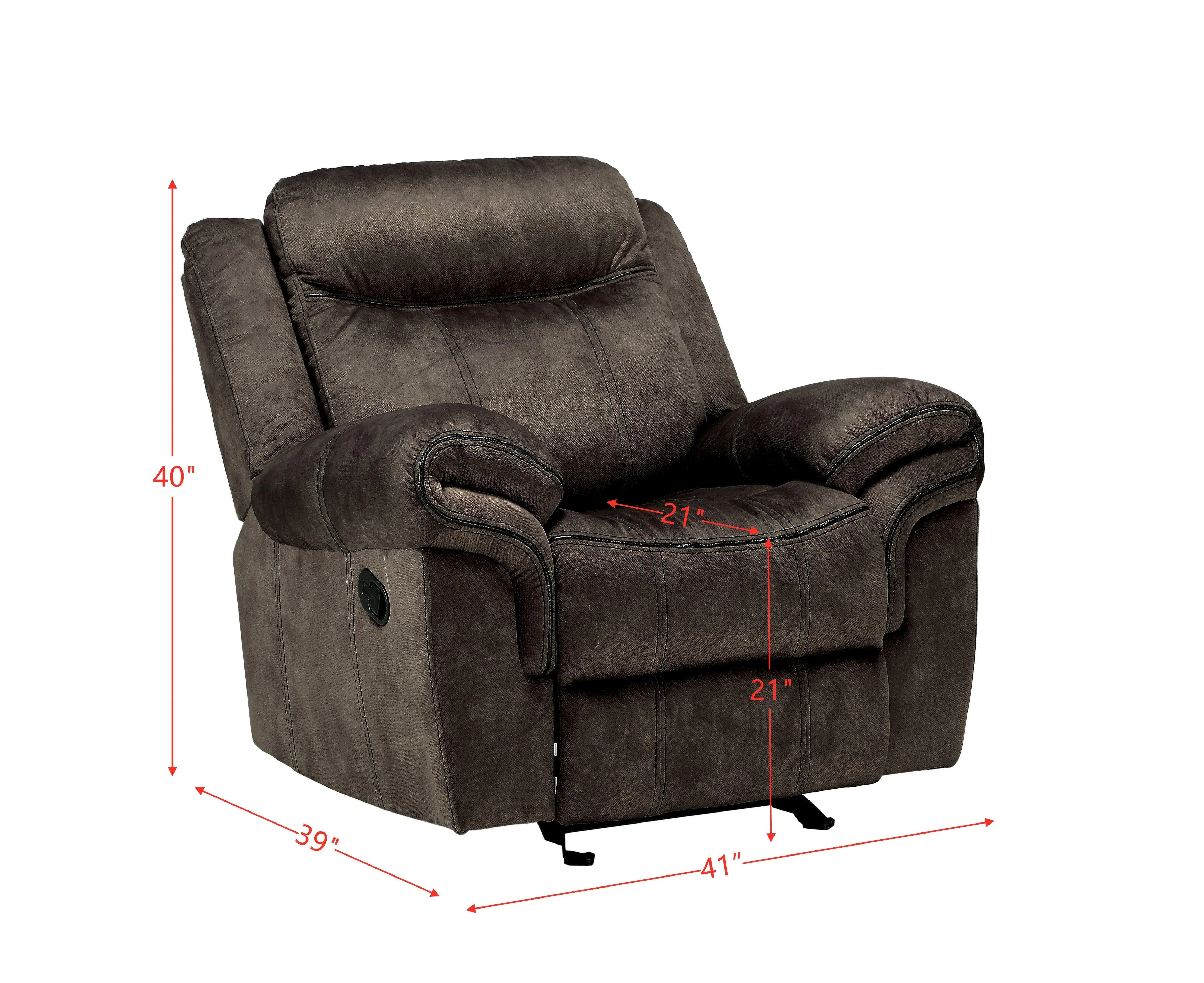 USA Chocolate Manual Glider Recliner sofa Chair for Living room Bedroom Home Theater Furniture Couch Recliners