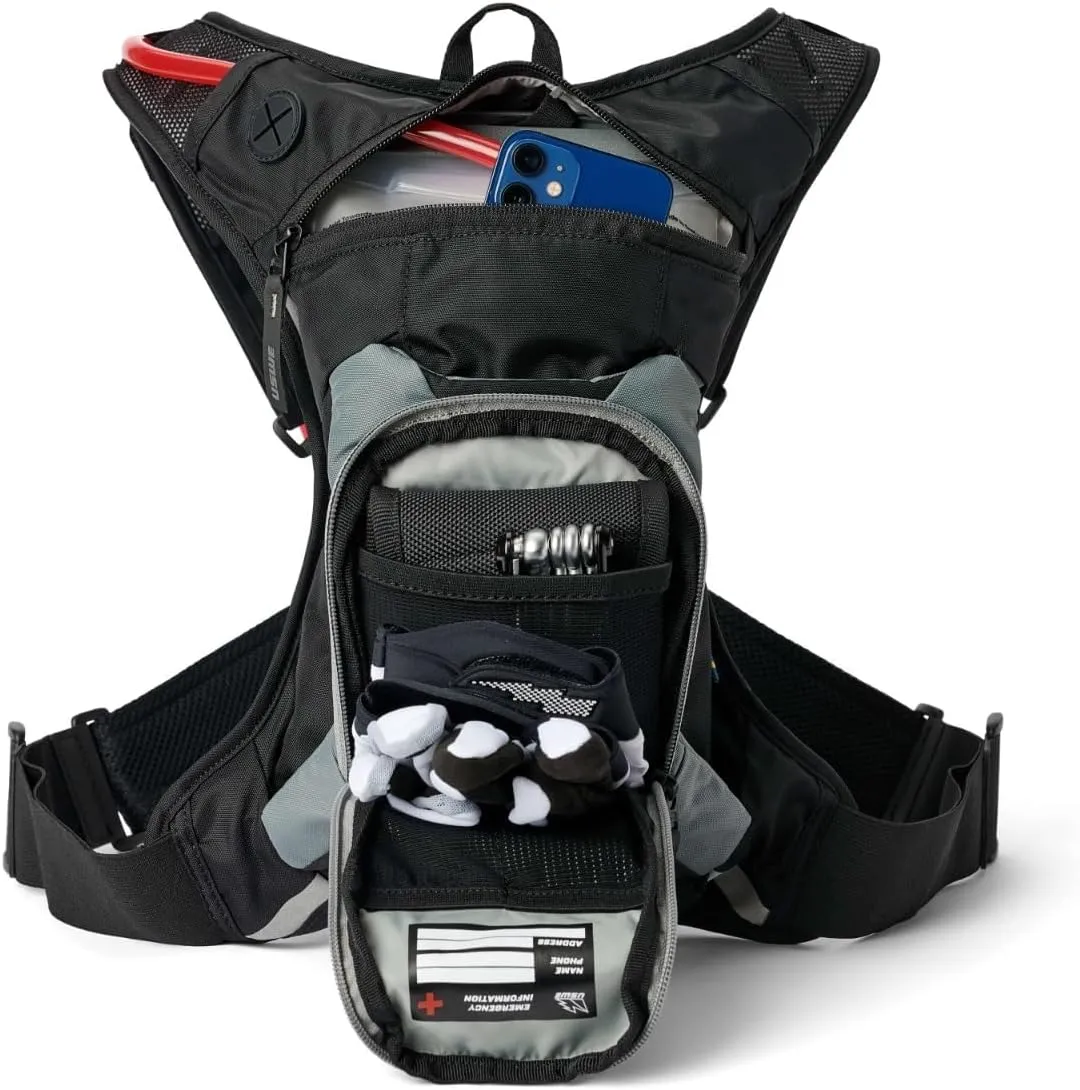 USWE Moto Hydro Hydration Pack - with Water Bladder, a High End, Bounce Free Backpack for Enduro and Off-Road Motorcycle