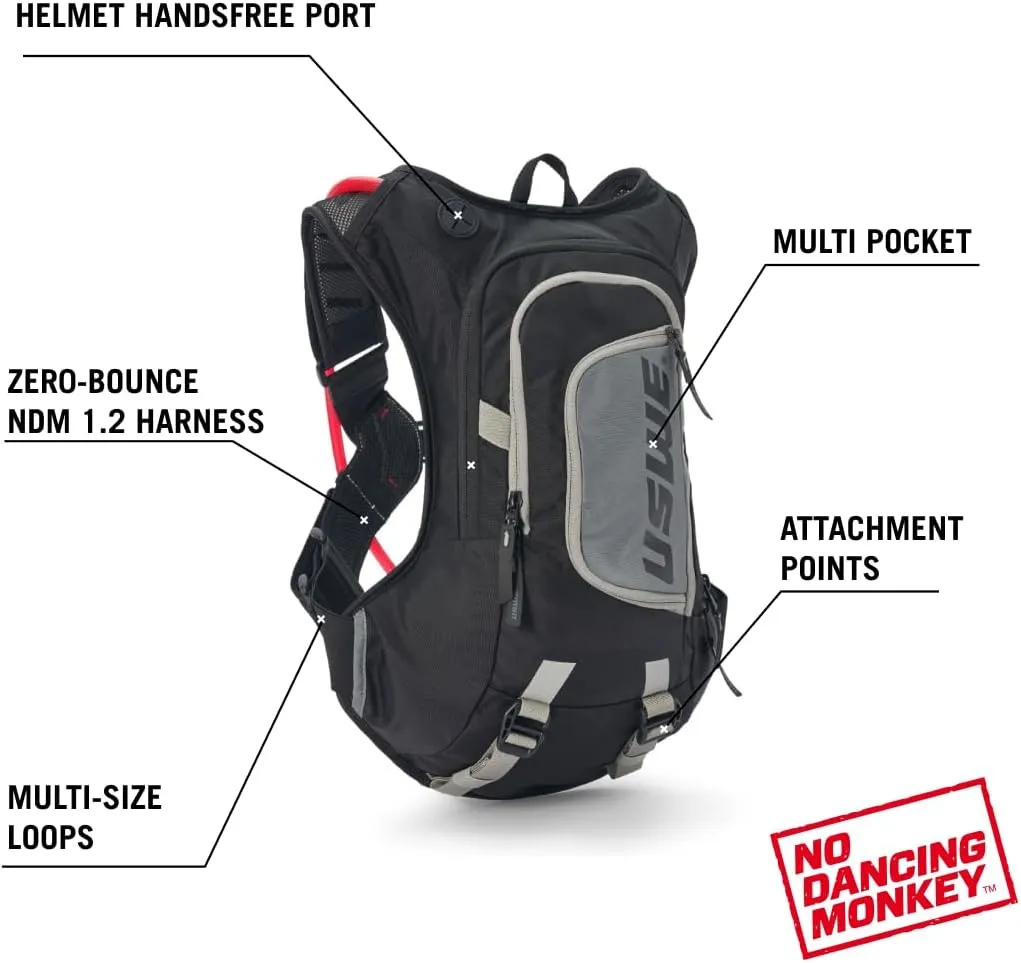 USWE Moto Hydro Hydration Pack - with Water Bladder, a High End, Bounce Free Backpack for Enduro and Off-Road Motorcycle