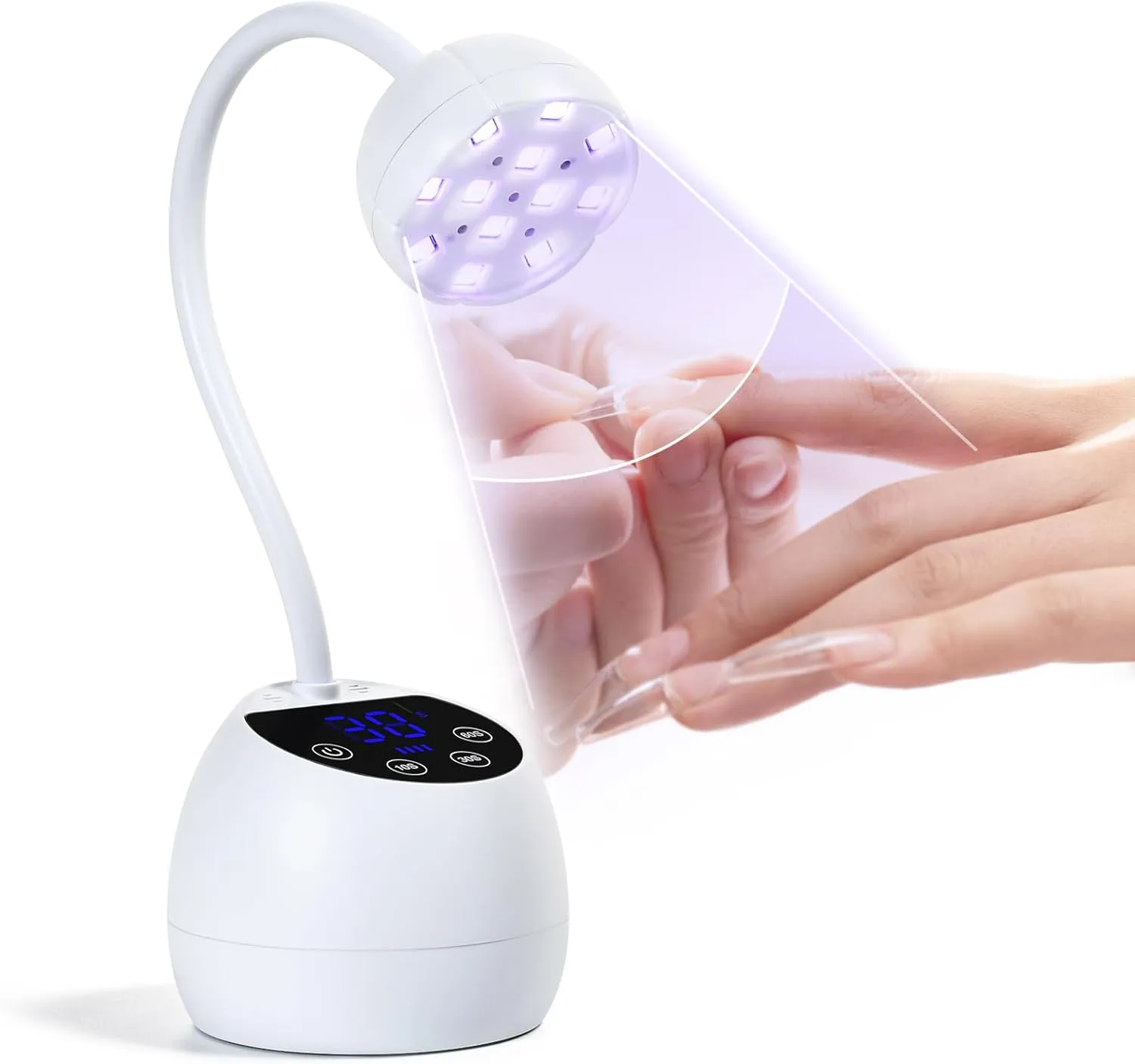 UV LED Nail Lamp, 36W Mini Cordless Flash Cure Gel X Lamp Gooseneck Portable LED Nail Light Nail Dryer Quick Drying UV Lamp for Nail Salon Home DIY Manicure