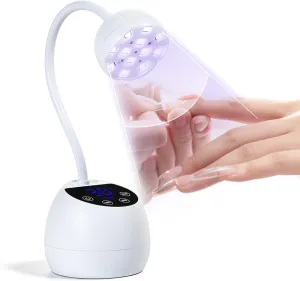 UV LED Nail Lamp, 36W Mini Cordless Flash Cure Gel X Lamp Gooseneck Portable LED Nail Light Nail Dryer Quick Drying UV Lamp for Nail Salon Home DIY Manicure