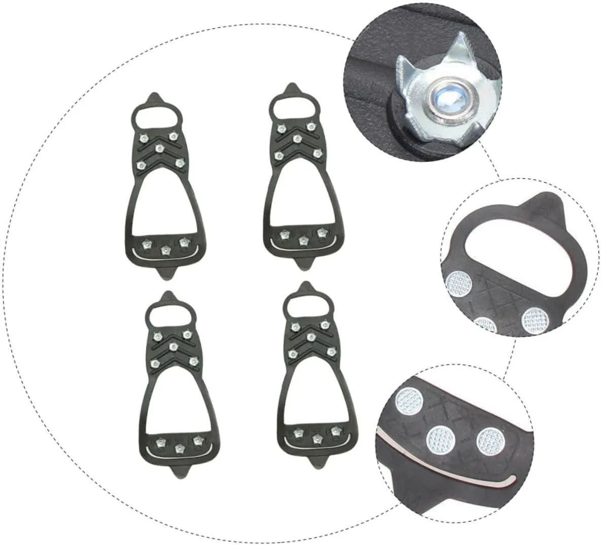 VALICLUD Anti-Slip Eight-Tooth Crampons Ice Skates Ice Cleats for Boots Non-Slip Overshoe Crampons Ice Crampons